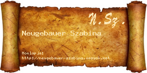 Neugebauer Szabina névjegykártya